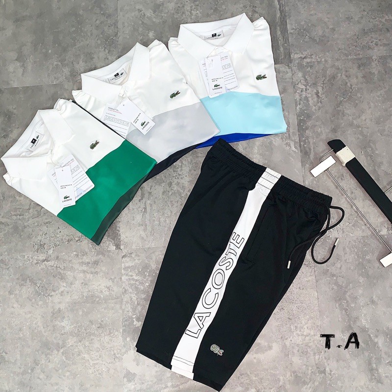 Bộ Hè Nam Cá Sấu Pha Màu Thêu Vạch Cực Sang | BigBuy360 - bigbuy360.vn