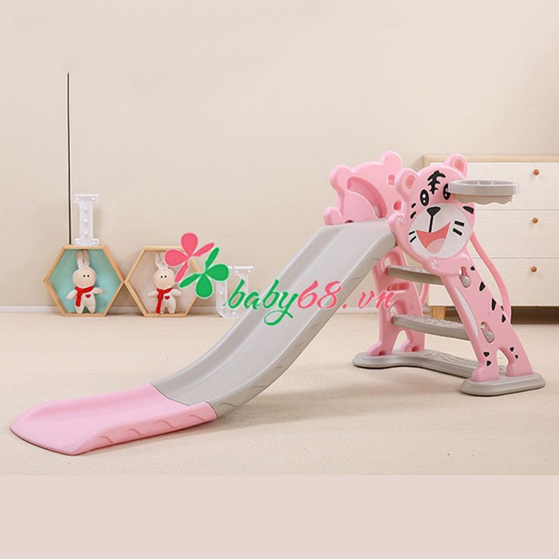 Cầu trượt kèm Khung bóng rổ cho bé Toys House hình hổ WM19024