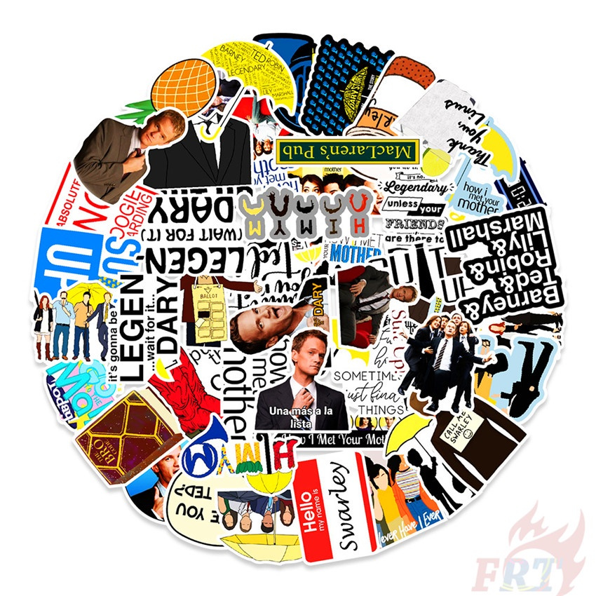 Bộ 50 Hình Dán Chống Thấm Nước Hình Phim How I Met Your Mother Độc Đáo