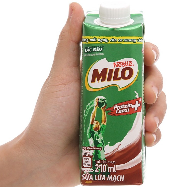 Thùng 24 hộp sữa lúa mạch Milo nắp vặn 210ml