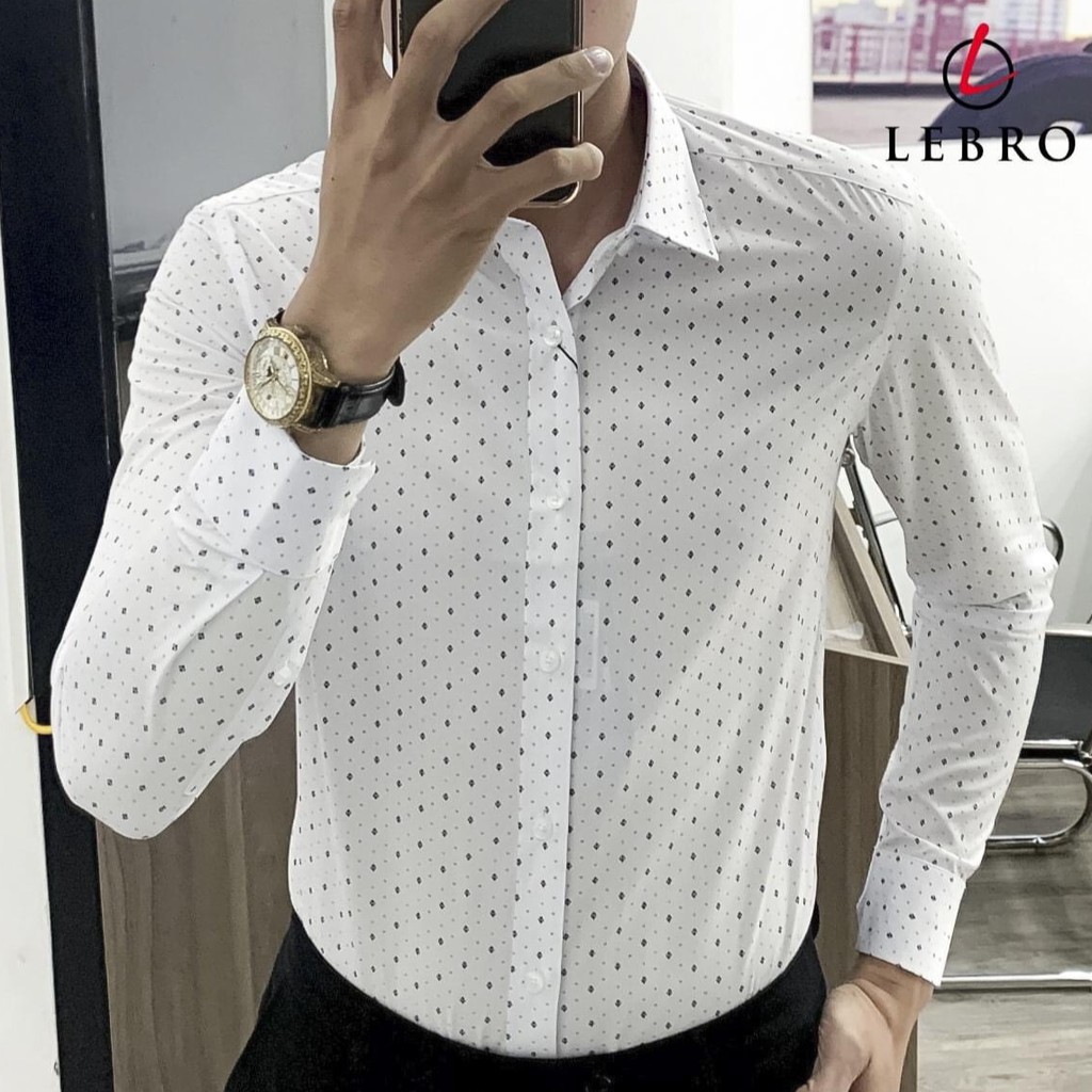 Sơ Mi Nam Họa Tiết Nhỏ, Chất Cotton cực mát, lịch sự, sang trọng, siêu rẻ