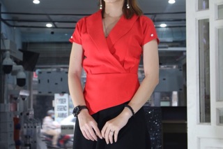Áo Kiểu Phối Nơ Eo