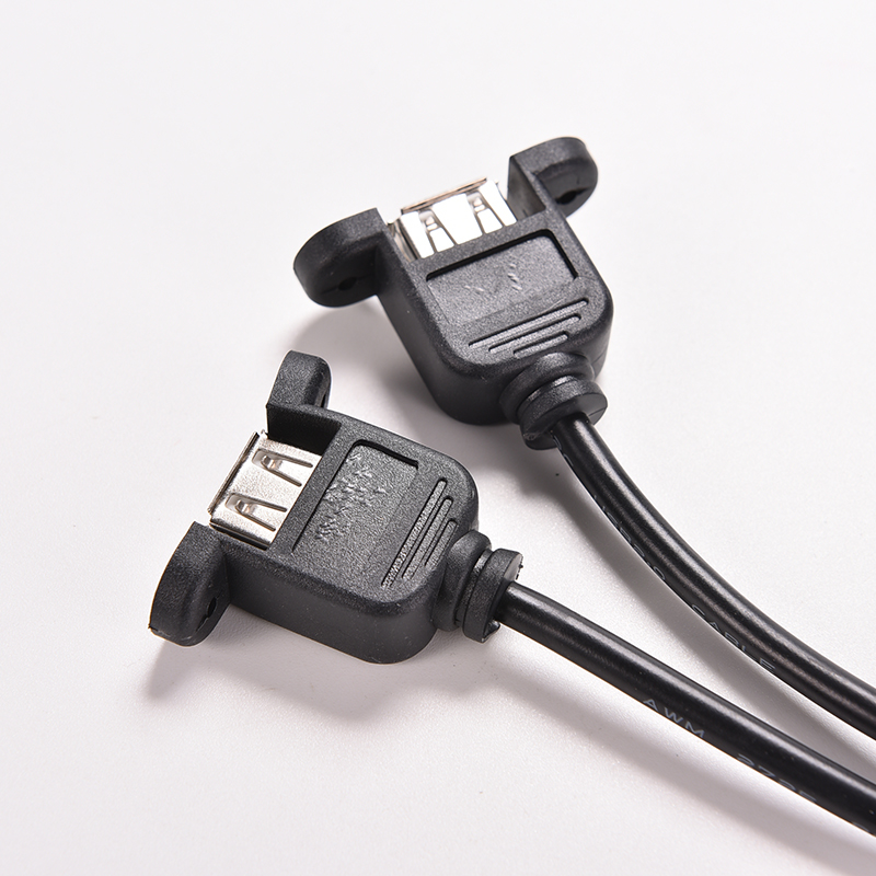1 Đầu Chuyển Đổi USB A Female Sang 9 Pin Màu Đen 30cm / 1FT 2 Cổng Tiện Dụng