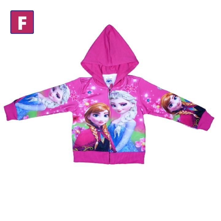 Áo khoác bé gái hình Elsa từ 9-40kg - Áo khoác bé gái -ELSA - Thun cotton da cá in 3D cực chất