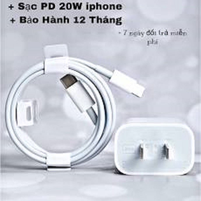 Bộ Củ Sạc Nhanh 20w Cho Iphone 12 / 12 pro / 12 pro max / 11 / X / 8 IPad Pin Dự Phòng Cáp Sạc Nhanh USB-C To Lightning