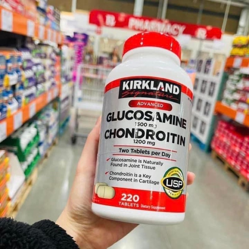 (Freeship) (DATE 2025) Viên Uống Kirkland Signature Glucosamine 1500mg Chondroitin 220 viên