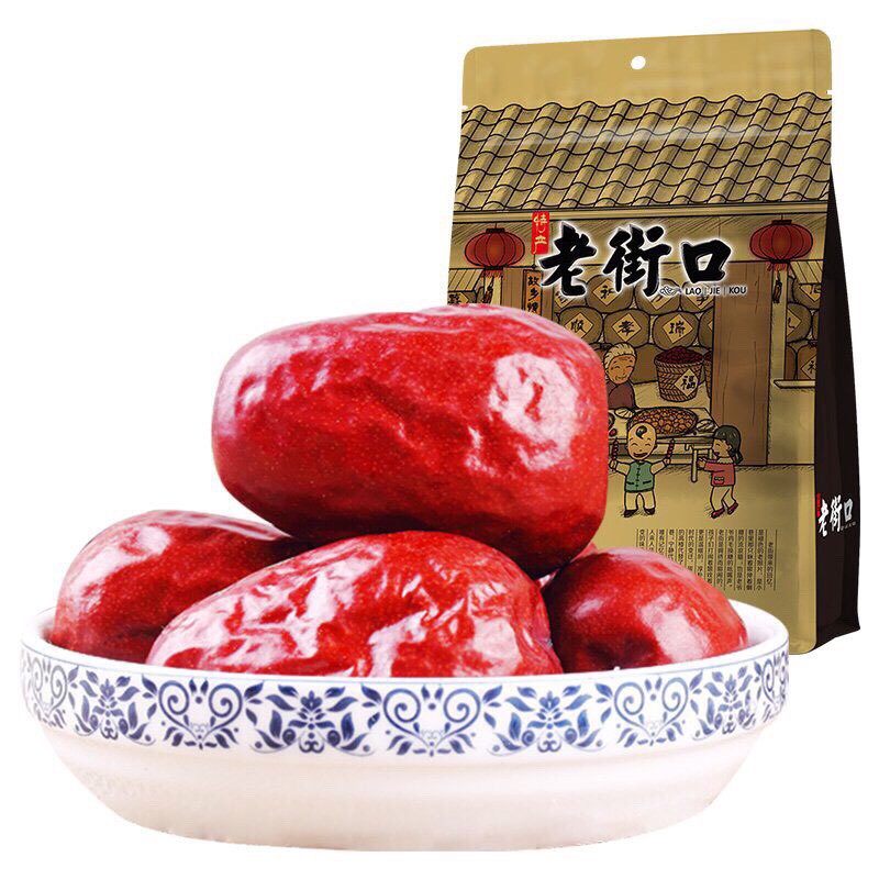 Táo Đỏ Sấy Khô ❤️FREESHIP❤️ 500G Lao Jie Kou To Mềm Ngọt Hạt Nhỏ Thịt Dày-Tết ❤️ Momo Mart