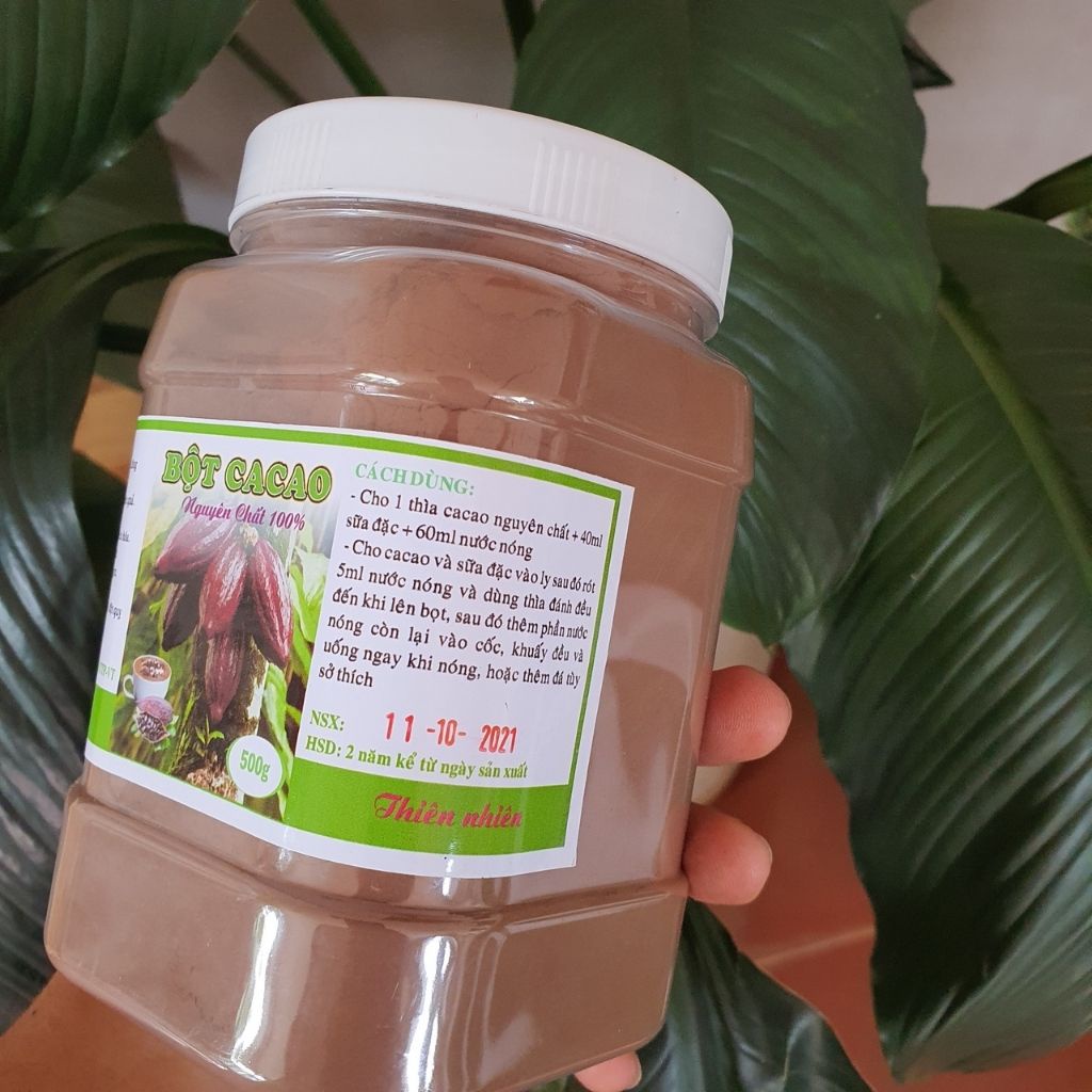 Bột cacao nguyên chất 100%, bột cacao giảm cân, cacao đăk lăk loại1 [500g đậm đặc, thơm ngon] 0410002