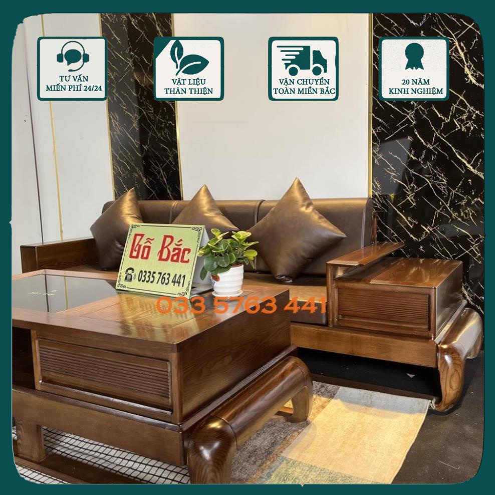 GIÁ GỐC - Ảnh tại shop kèm video sofa nhỏ xinh đùi gà cho phòng khách - ghees sofa gỗ sồi nga 100% phong cách độc lạ