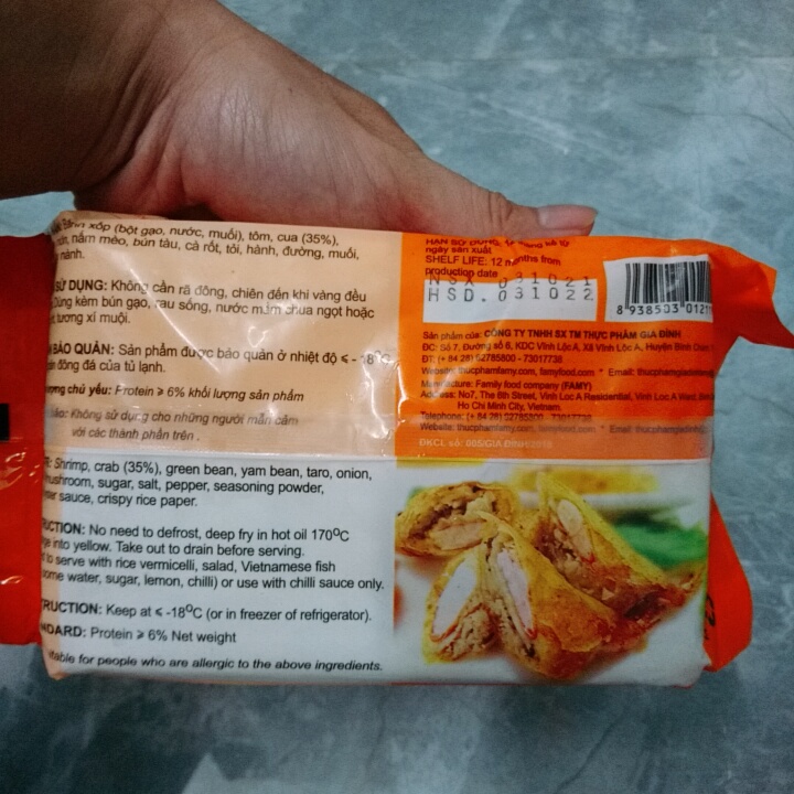 Chả giò xốp con tôm Famy 500g