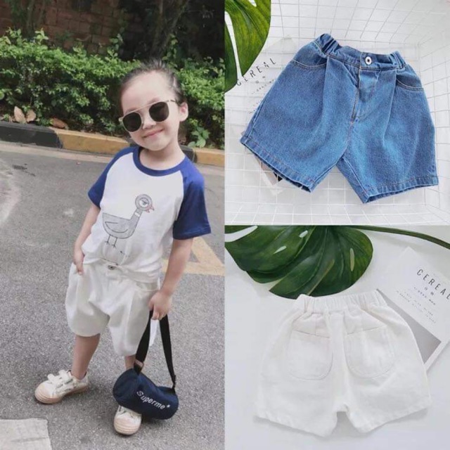 Combo quần jeans sort cho bé