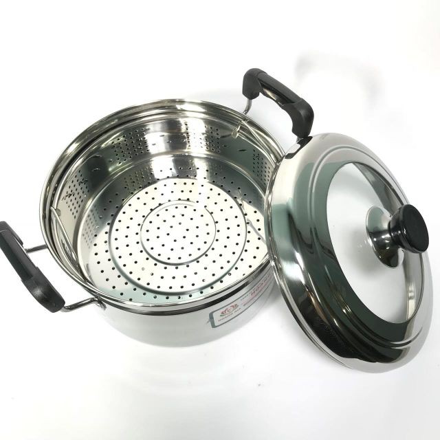 Nồi inox xửng hấp Hoàng Gia 1 đáy 27cm dung cho bếp từ