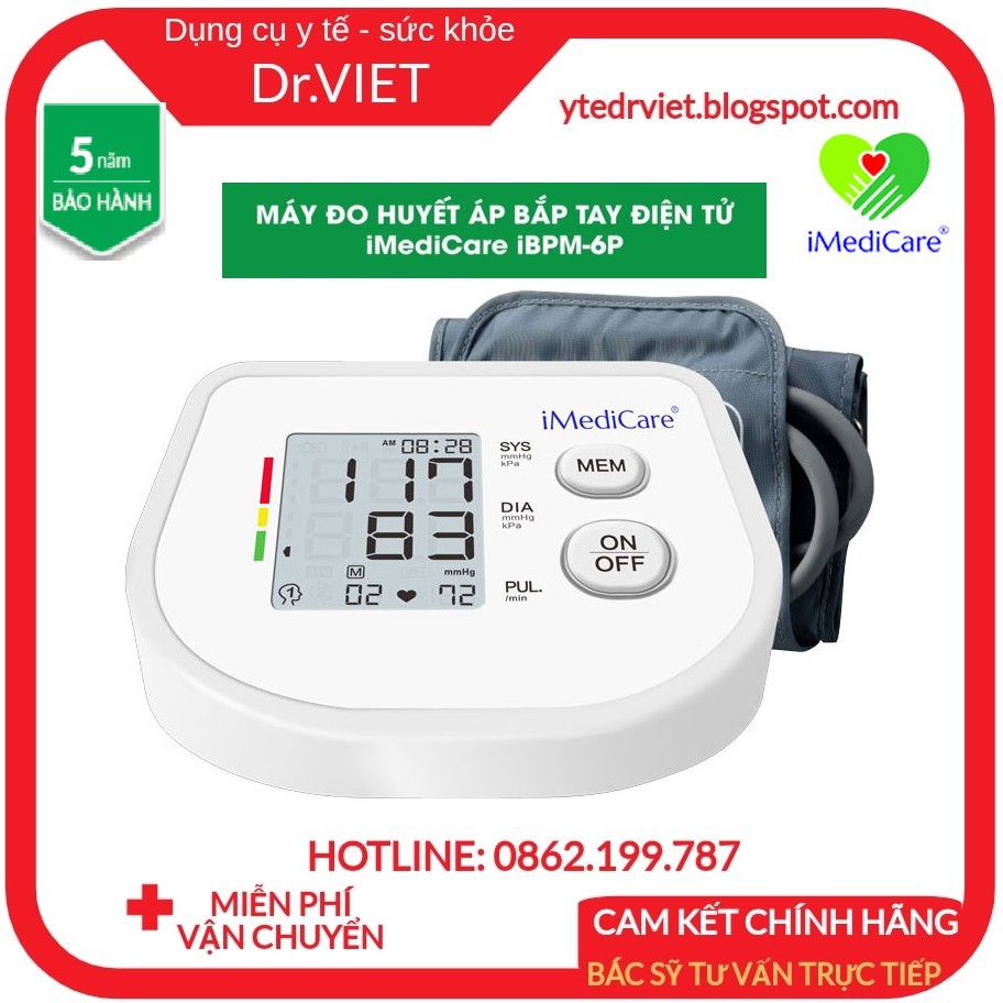 Máy Đo Huyết Áp Bắp Tay iMediCare iBPM-6P