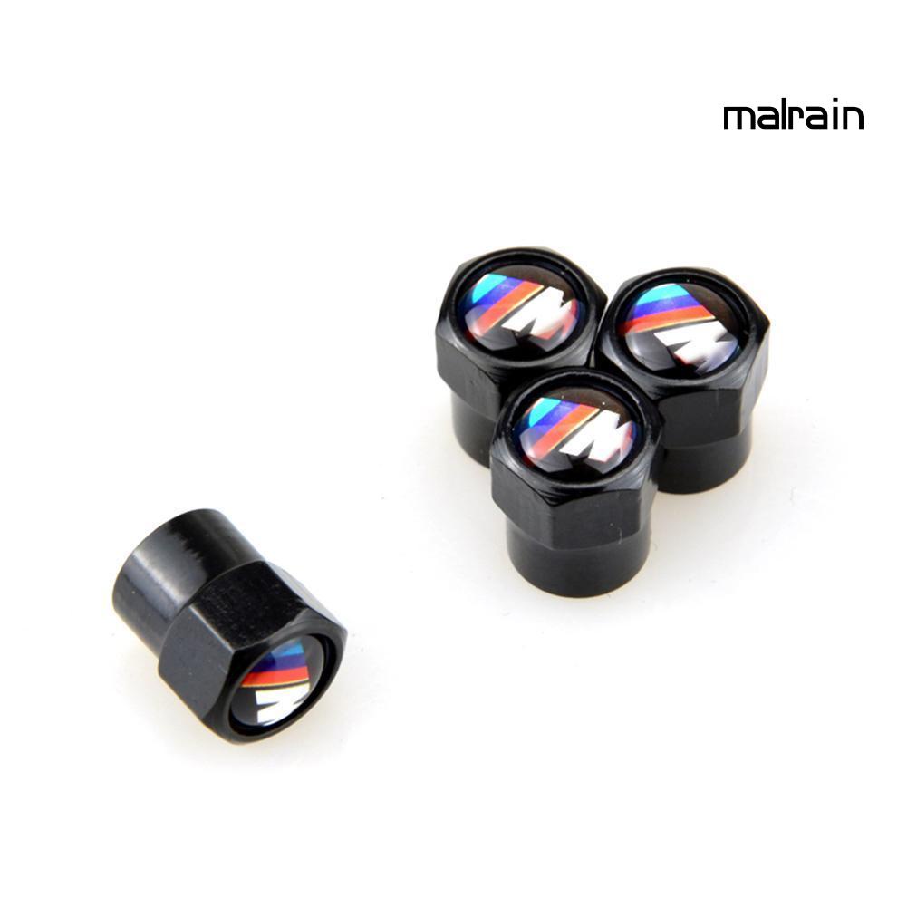 Set 4 Nắp Van Bánh Xe Hơi BMW Hình Chữ M Bằng Kim Loại Chống Bụi