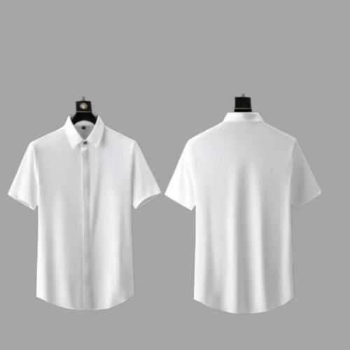 Áo Sơ Mi Nam Tay Ngắn Giấu Khuy Cao Cấp Form Body Vừa Vặn, Vải Lụa Nhật Chống Nhăn Co Giản Tốt - Men87_store