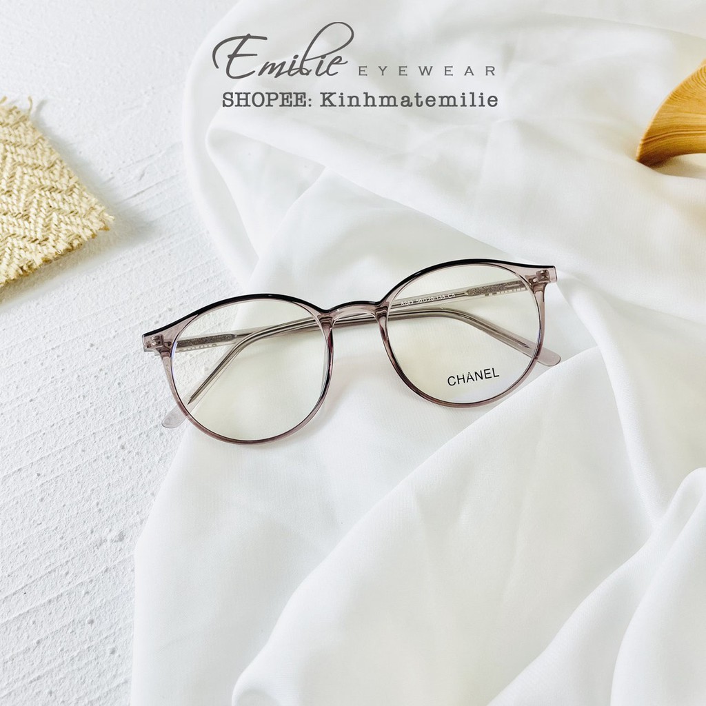 Gọng kính nhựa dẻo tròn nam nữ Emilie eyewear phụ kiện thời trang 8243