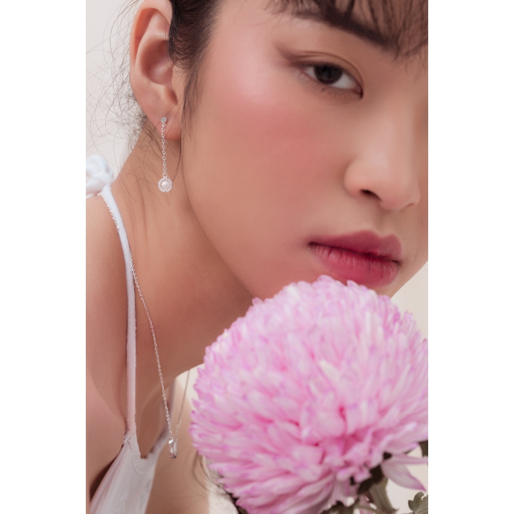 Khuyên Tai Bạc Nữ 925 BLING IT Kiểu Dáng Rơi Sang Trọng Họa Tiết Mặt Trời - BIBT522