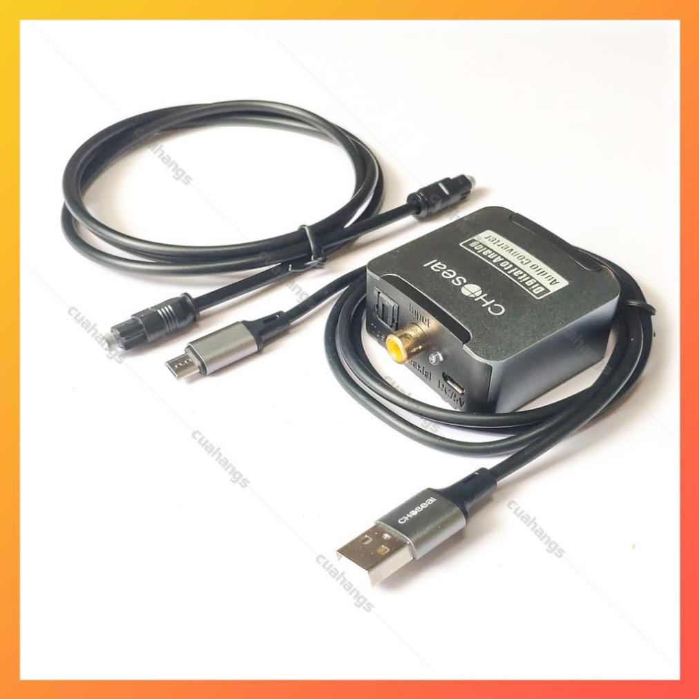 Bộ chuyển đổi âm thanh quang học Choseal kèm dây quang optical sang AV ra audio tiếng to