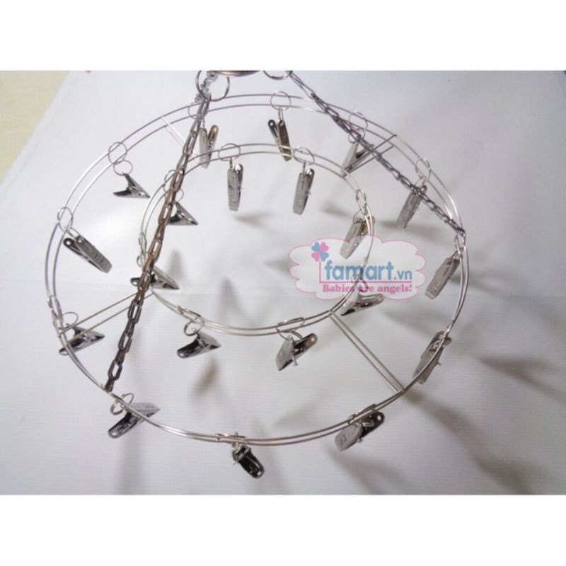 Móc treo đồ sơ sinh inox trắng sáng