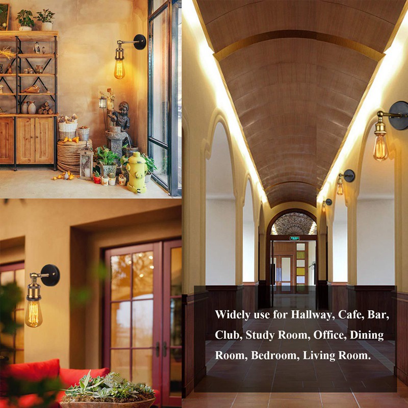 American Industrial Retro Creative Wall Light Corridor Cafe Bar Personality Wall Sconce E27 Bulb Home Decor Lighting