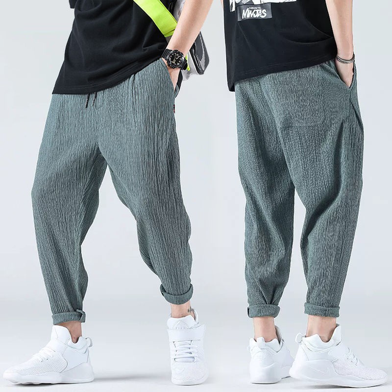 Quần Harem Lụa Mỏng Dáng Rộng Nhanh Khô Thời Trang Mùa Hè Cho Nam Giới