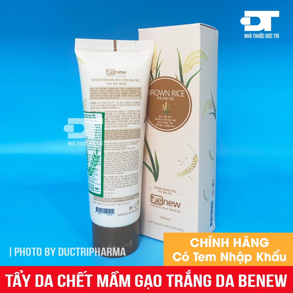 Tẩy Da Chết Mầm Gạo Trắng Da Se Khít Lỗ Chân Lông Benew Brown Rice Peeling Gel Cao Cấp Hàn Quốc 120ML