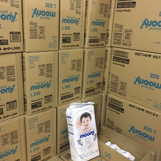 Bỉm - Tã quần Moony Natural size L - 36 miếng (Cho bé 9 - 14kg)