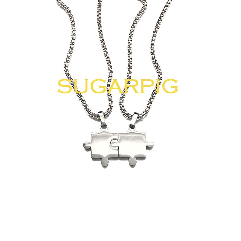 Dây Chuyền Mặt Hình Mảnh Ghép Độc Đáo Phong Cách Hip-Hop