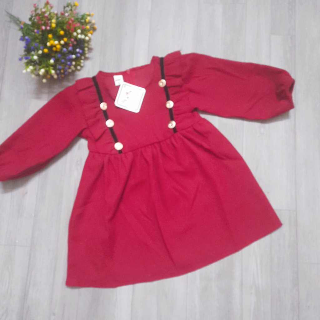 A100 - Váy Nhung Cho Bé Gái Loại Đẹp (10-20kg)