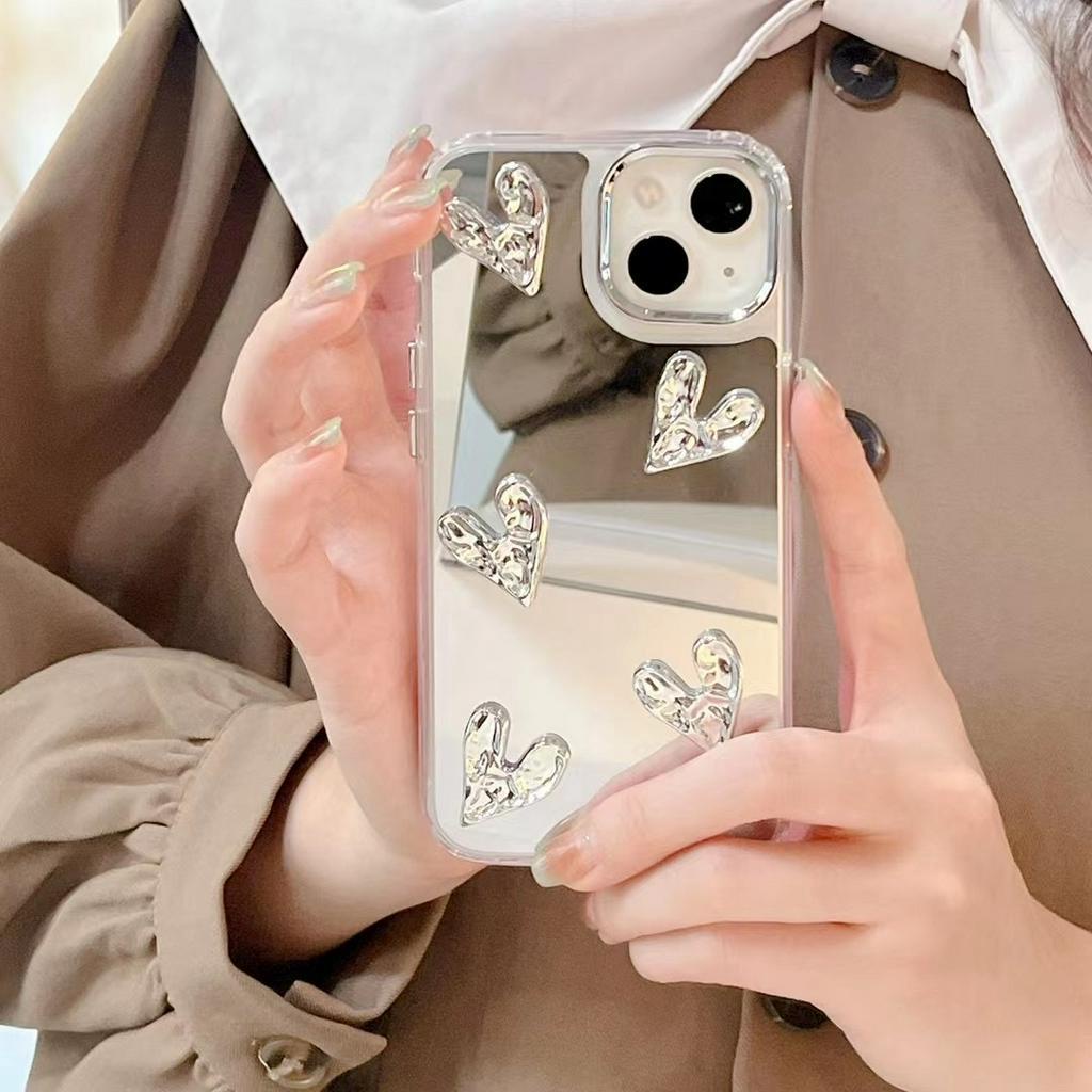 Ốp Điện Thoại Mềm Tráng Gương Bạc Gắn Dây Xích Bạc Cho Iphone 14 14 Pro 14 Pro MAX 11 12 promax 13 Pro MAX XS MAX XR X 7 8 PLUS