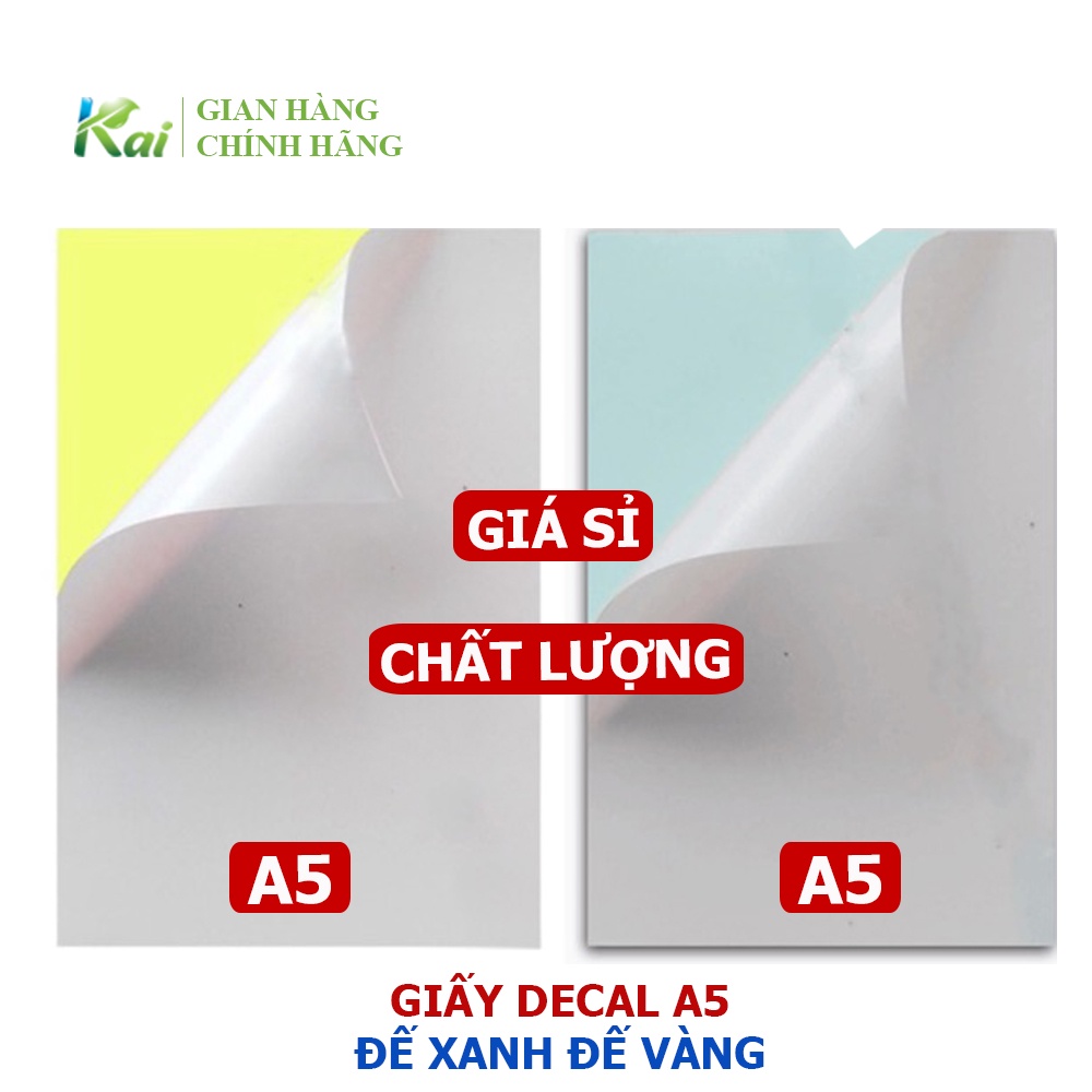 [GIAO NHANH] GIẤY DECAL KHỔ A5, kích thước: 148 x 210 mm, XẤP 100 TỜ, ĐẾ XANH hoặc ĐẾ VÀNG, GIÁ SỈ, HÀNG CHẤT LƯỢNG