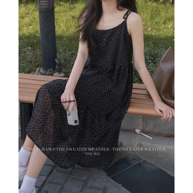 (Ảnh thật) Váy babydoll hai dây voan mềm chấm bi the.sweaterweather TSW | BigBuy360 - bigbuy360.vn