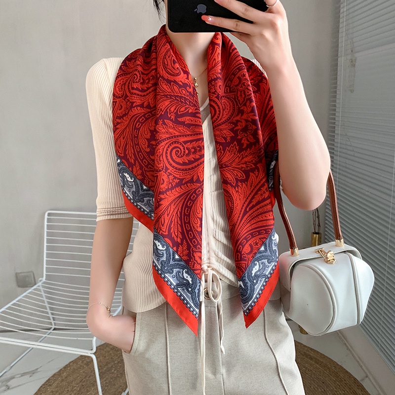 Khăn Choàng Vuông 90cm(35.4inch) Thời Trang Thoáng Khí WJ1007-30-05