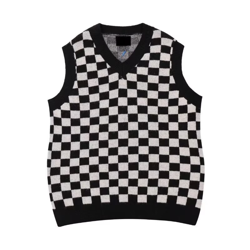 Áo Sweater Dệt Kim Sát Nách Dáng Rộng Cổ Chữ v Kẻ Sọc Màu Sắc Thời Trang Thu Đông 2022 Cho Nam