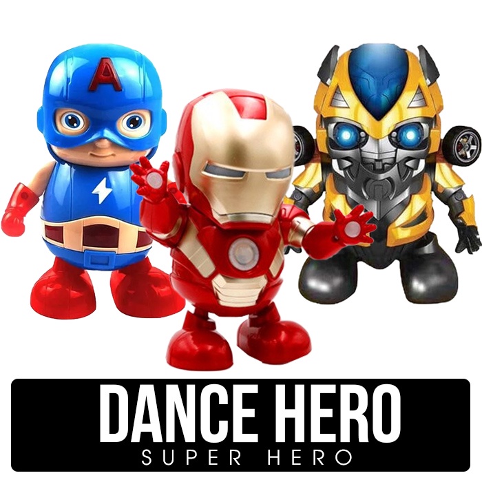 Đồ Chơi Robot Dance Hero - Iron Man - Blumblebee - Siêu Nhân Nhảy Mua Theo Nhạc - Có Đèn Siêu Hot - Mô Hình Siêu Nhân
