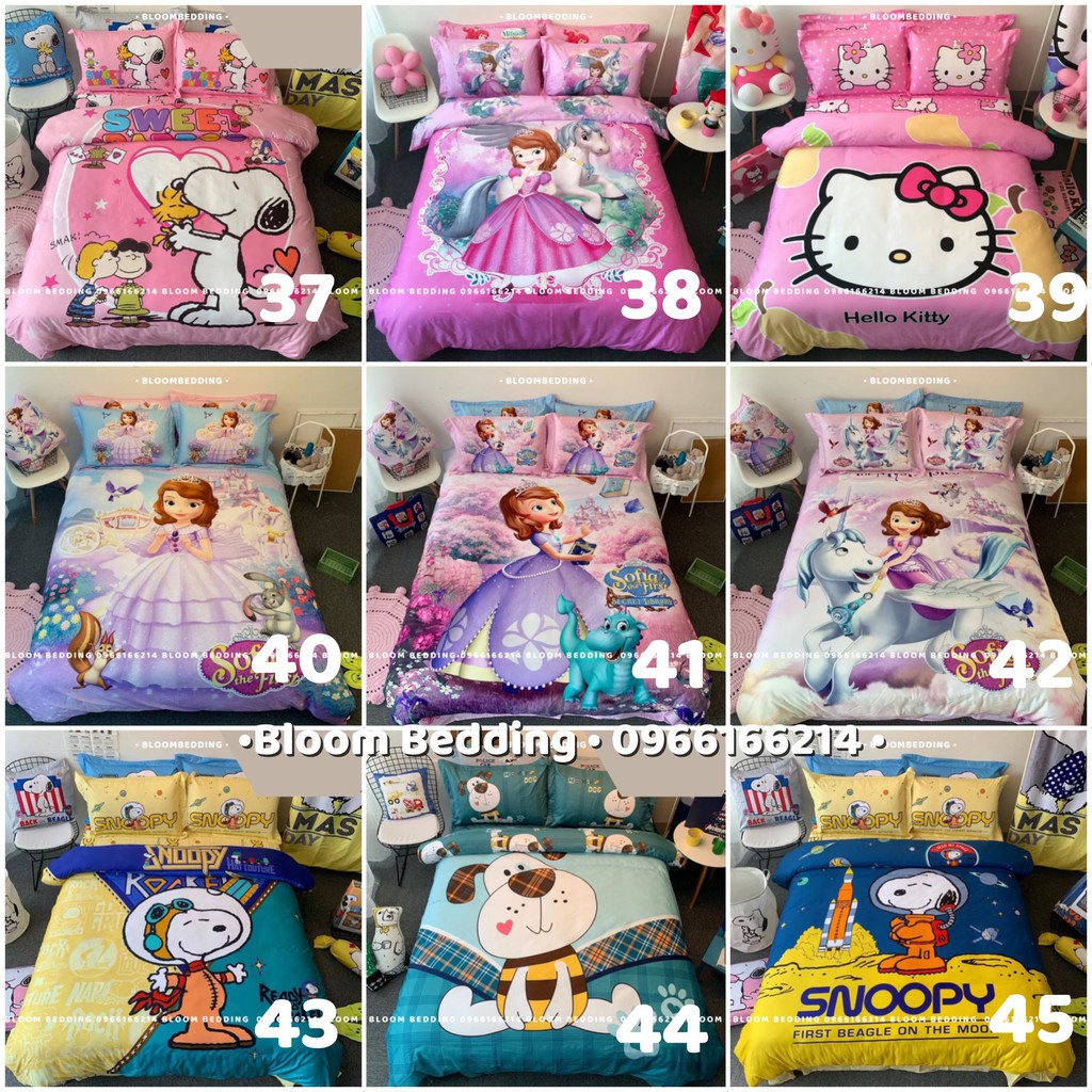 (54 mẫu) Set Chăn Ga Gối Cotton Disney 4 Món Cho Bé - Siêu nhân / Công chúa (Hàng loại 1)