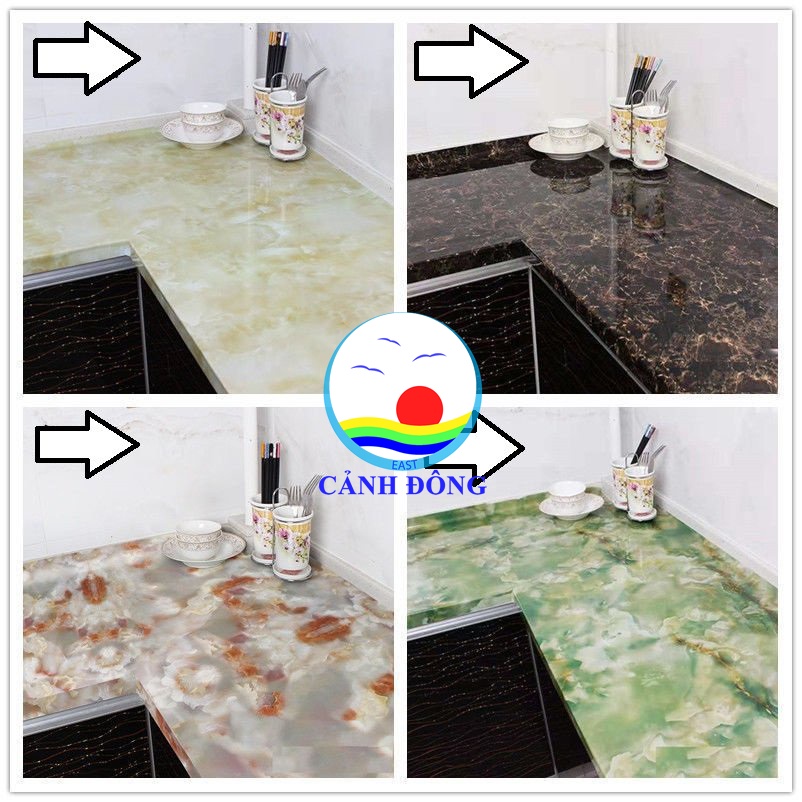 Decal dán bếp bàn tủ giả đá cẩm thạch pvc chống nước chống cháy