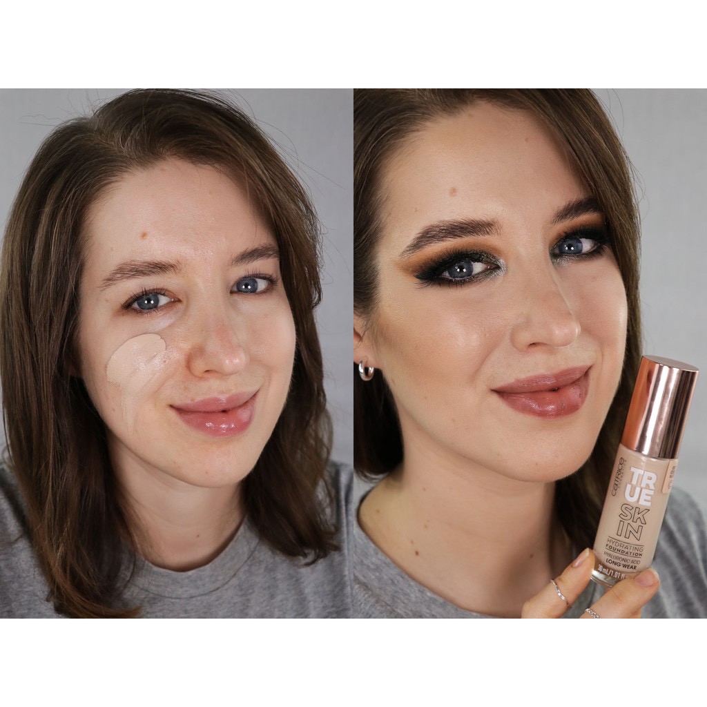 Kem nền dưỡng ẩm Catrice True Skin, kem nền che phủ hoàn hảo dùng cho mọi loại da mặt - Bini.store.official
