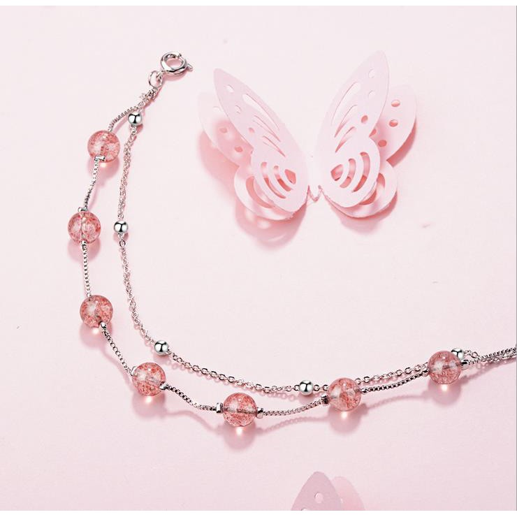 Lắc tay bạc 7 hạt hồng | BigBuy360 - bigbuy360.vn