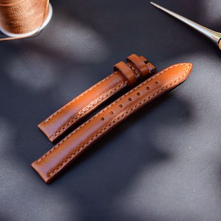 Dây đồng hồ nữ da bò handmade mầu vàng bò Mino Crafts