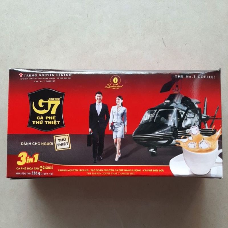 Cà Phê Sữa G7 3in1 Trung Nguyên (Hộp 21 Gói x 16g) có Tem Chính Hãng