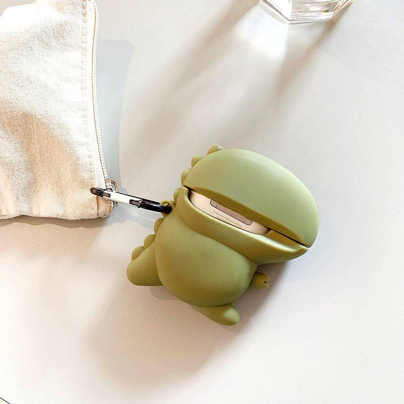 Vỏ Bảo Vệ Hộp Sạc Tai Nghe Airpods 2/ 1/2/3 Bằng Silicon Mềm Kèm Móc Khóa Tiện Dụng