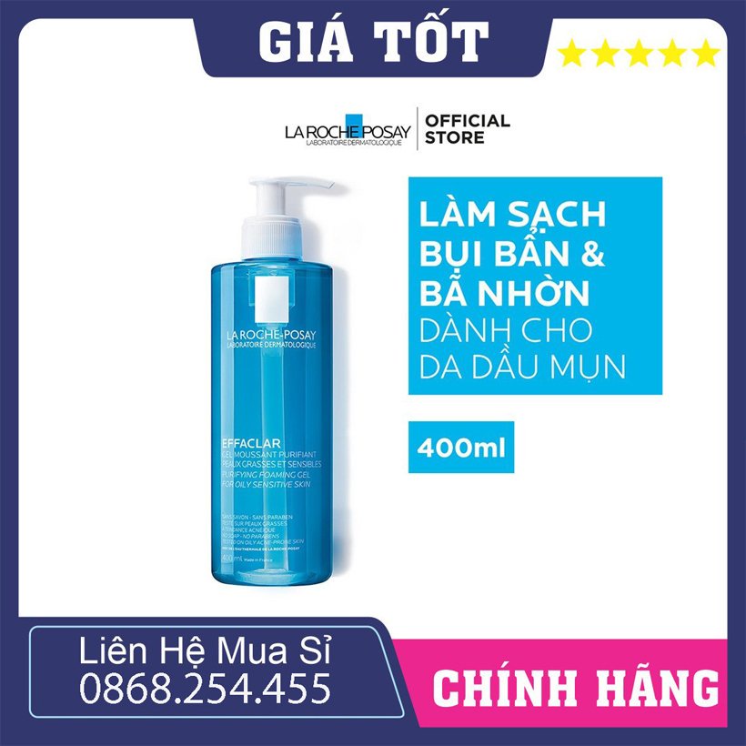 Gel Rửa Mặt Dành Cho Da Dầu Nhạy Cảm Effaclar Purifying Foaming Gel 400ml