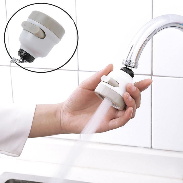 Đầu vòi tăng áp rửa bát 3 chế độ phun - xoay 360 độ - phù hợp mọi đầu vòi rửa chén