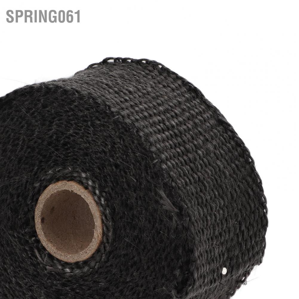 Spring061 Black Exhaust Heat Wrap Roll for Motorcycle Fiberglass Shield Tape Car