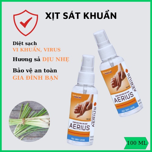 Nước rửa tay kháng khuẩn, xịt kháng khuẩn, dung dịch diệt khuẩn, rửa tay khô cá nhân phòng chống dịch (dung xịt 100ml)