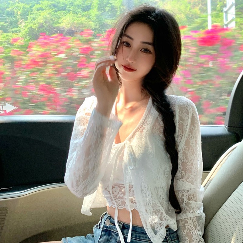 Áo Croptop Tay Dài Thiết Kế Thoáng Khí Bảo Vệ Chống Nắng Cho Nữ