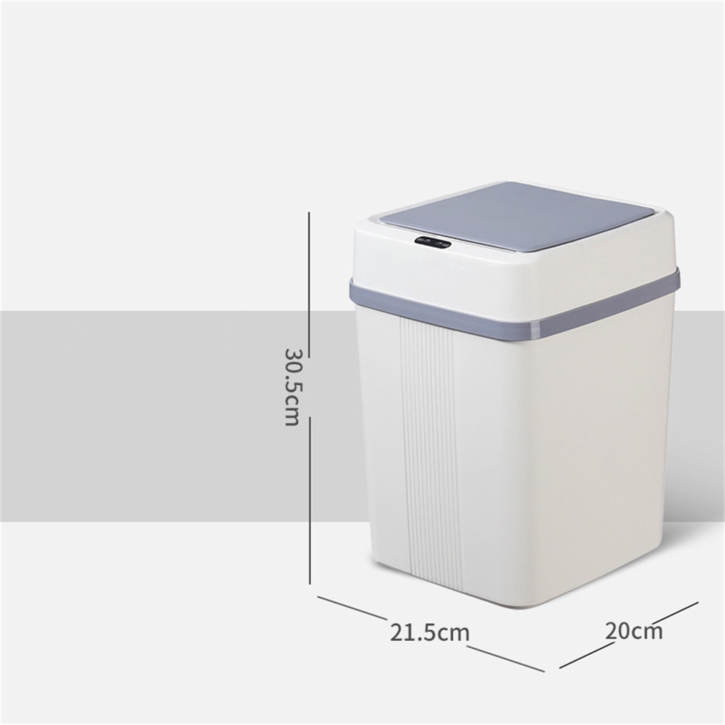 Có thể bán buôn Thùng rác 12L Cảm biến thông minh Nắp xử lý ổn định Phong cách đơn giản tự động không chạm cho gia đình Virgina056 Hàng giao ngay