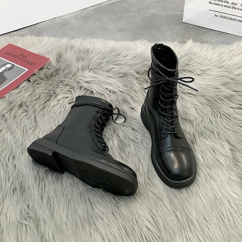 Giày Boot Cổ Ngắn Đế Dày Phong Cách Anh Quốc Thời Trang Thu Đông Mới