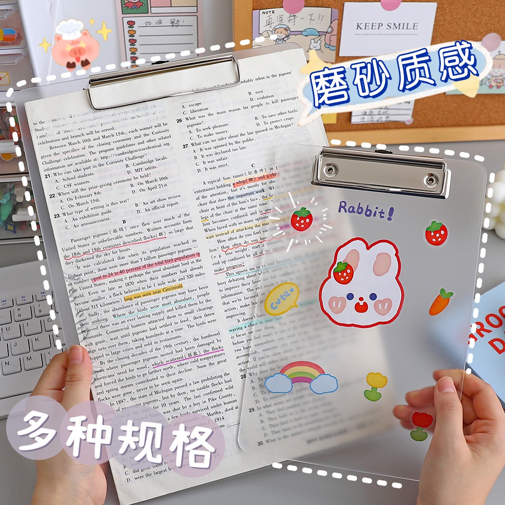 Bảng Kẹp Giấy Khổ A5 / A4 Bằng Nhựa pp Trong Suốt Tiện Dụng Cho Học Sinh / Văn Phòng